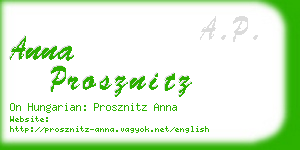 anna prosznitz business card